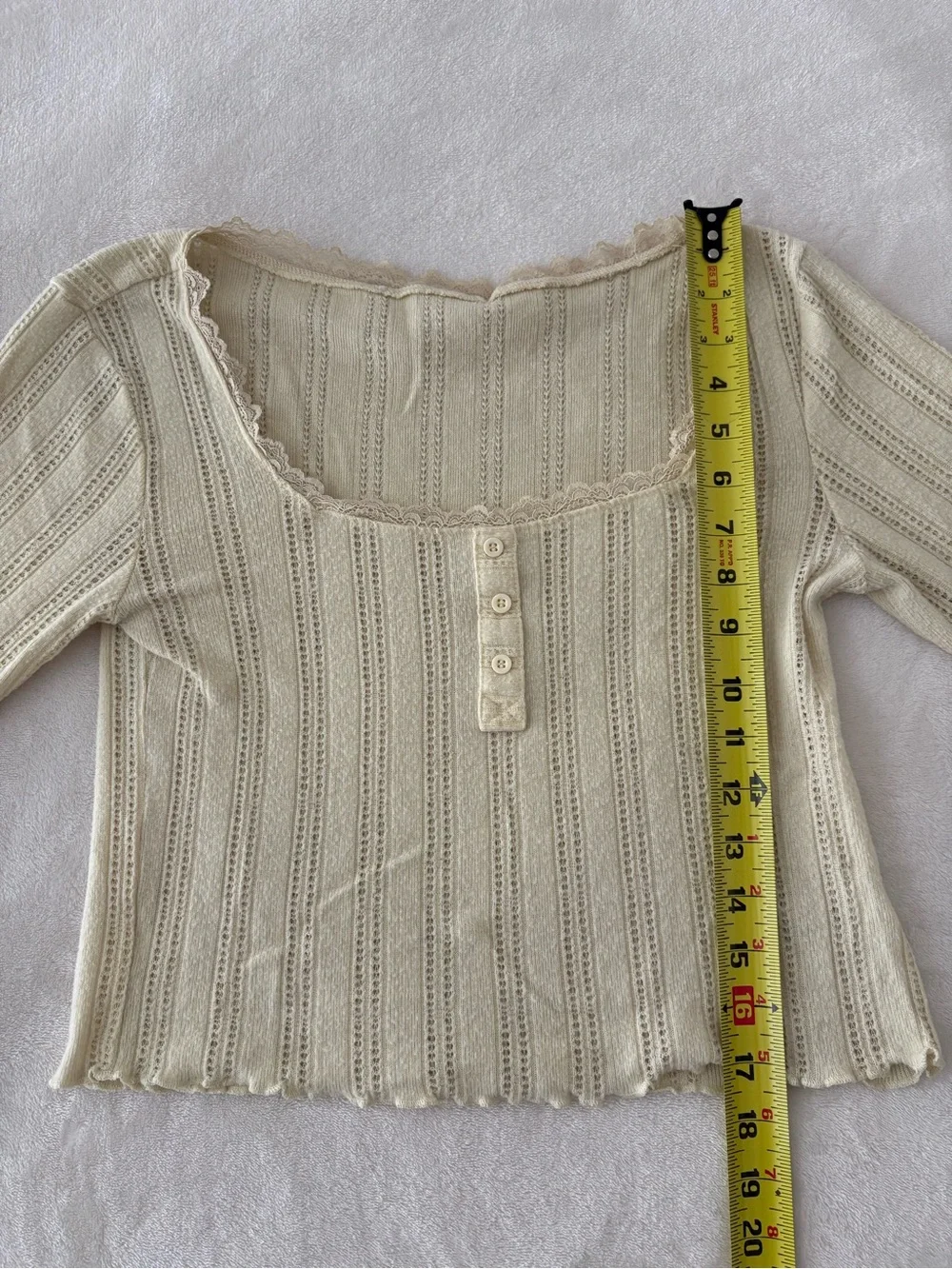 Yellow Pointelle Pajama Shorts and Long Sleeve Set